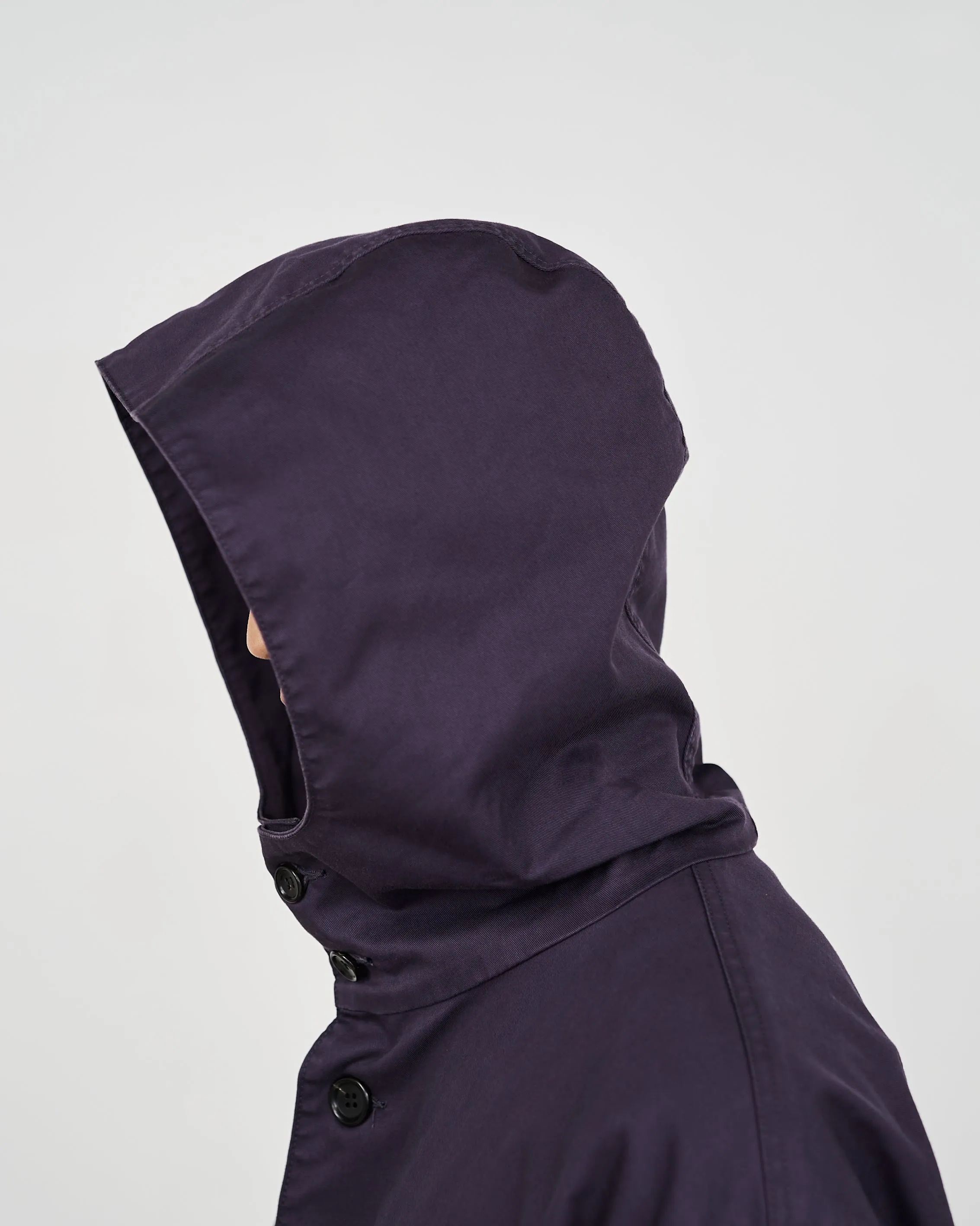 -SALE- Pigment Drill Oversized Hooded Coat