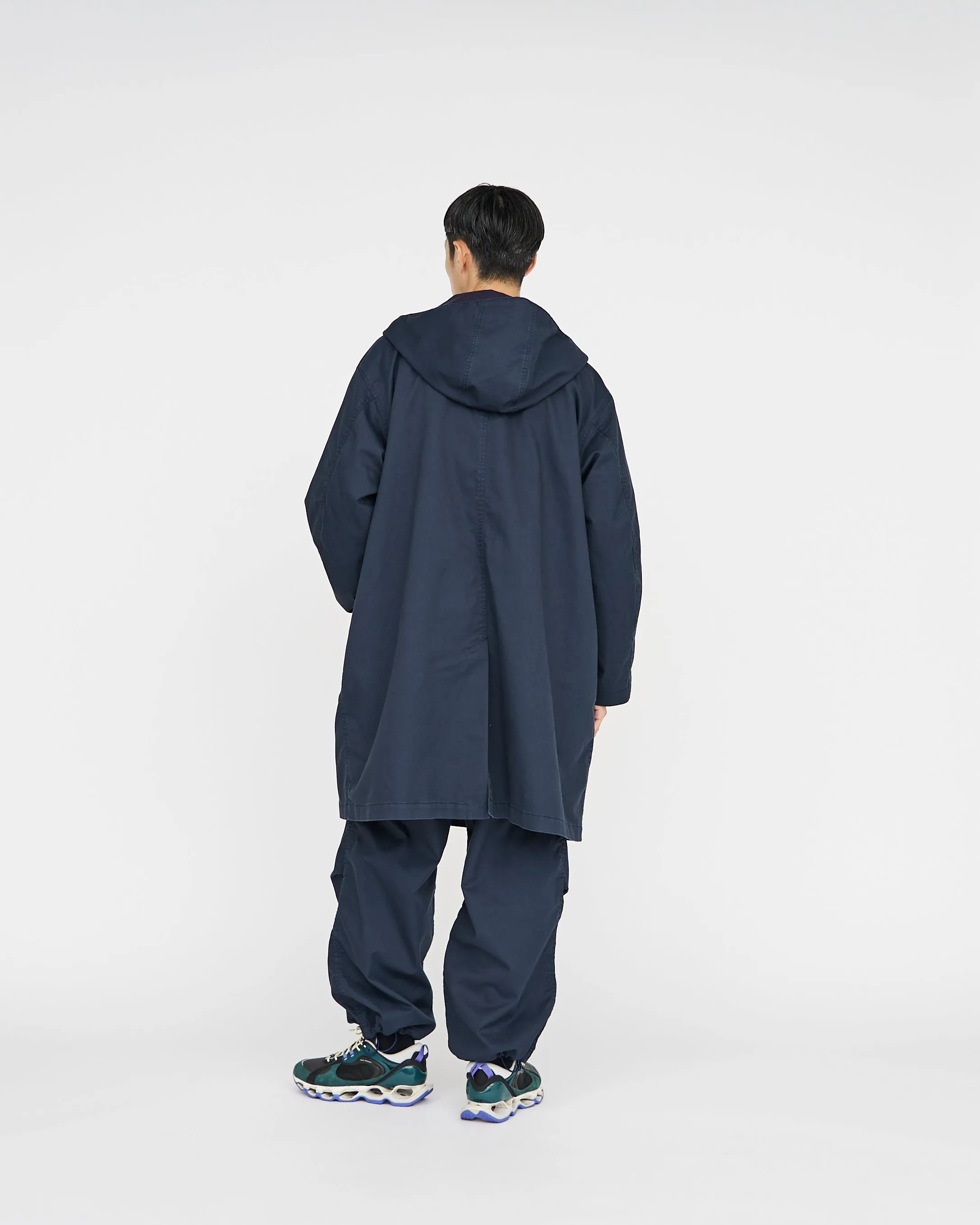 -SALE- Pigment Drill Oversized Hooded Coat