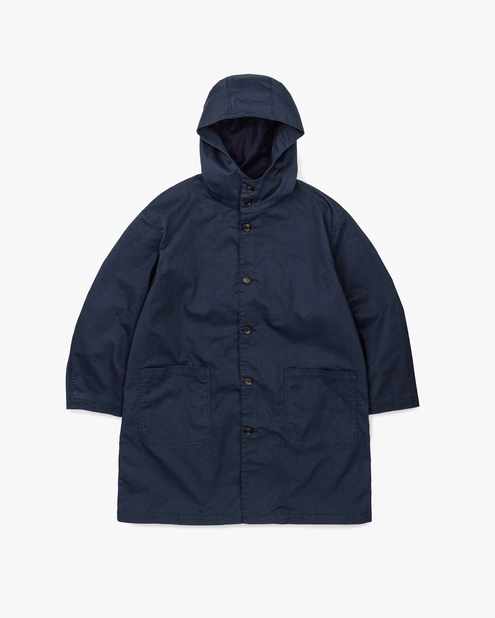 -SALE- Pigment Drill Oversized Hooded Coat