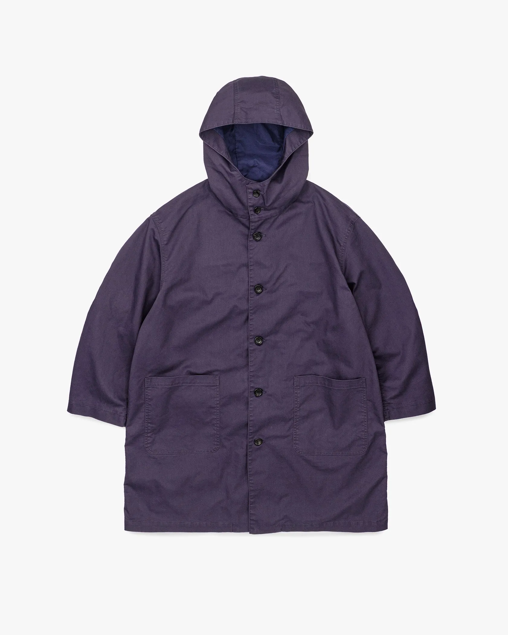 -SALE- Pigment Drill Oversized Hooded Coat