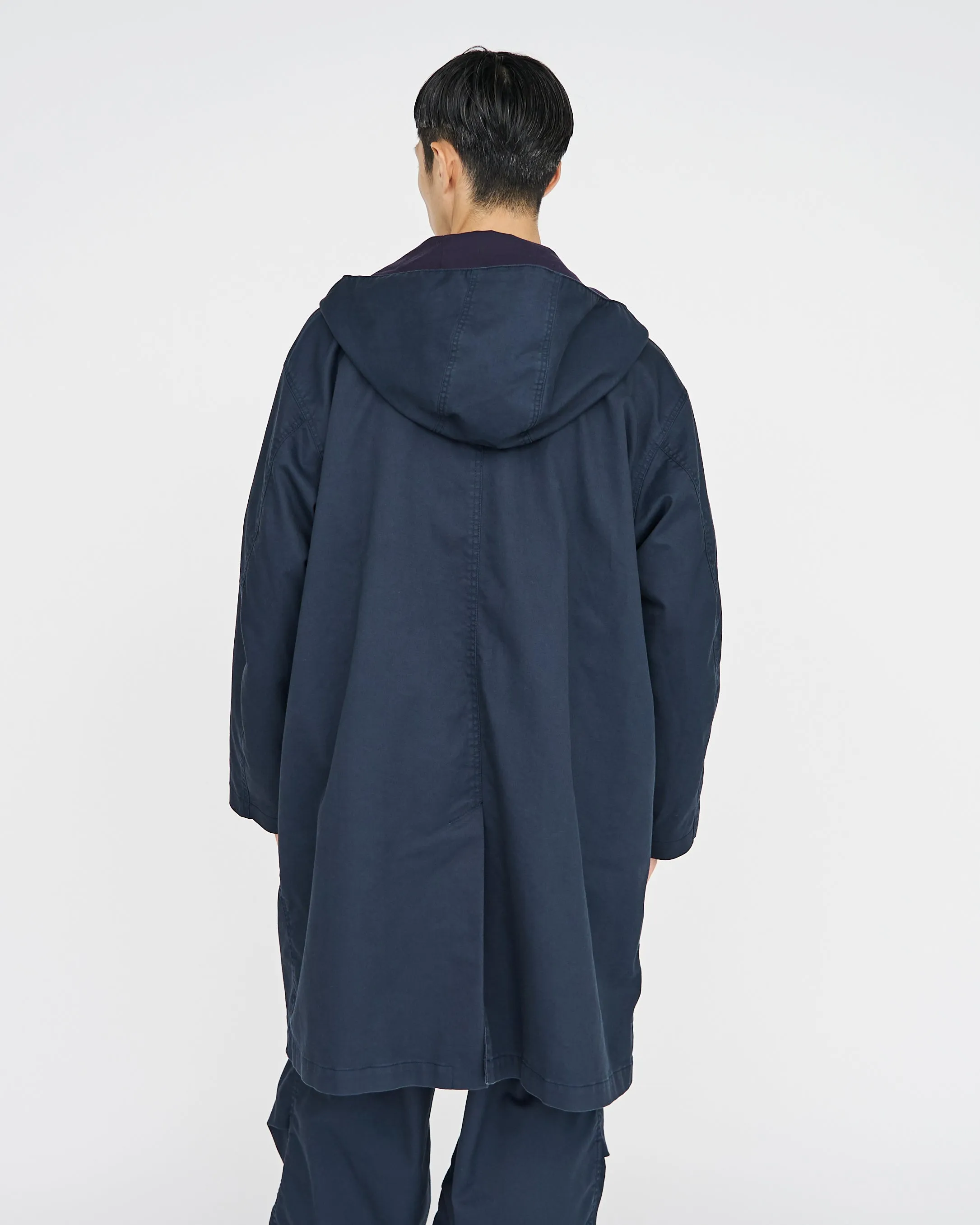 -SALE- Pigment Drill Oversized Hooded Coat