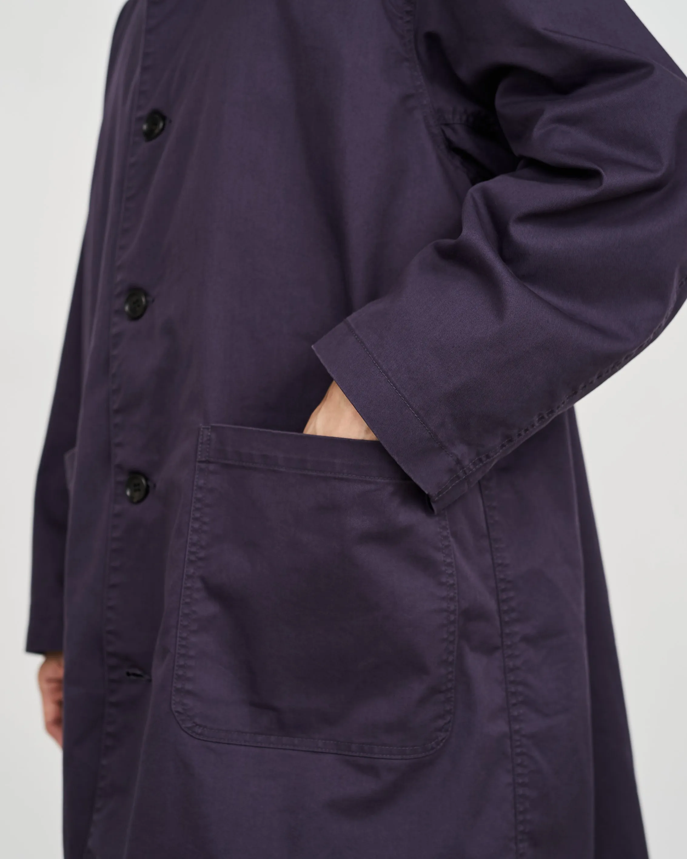 -SALE- Pigment Drill Oversized Hooded Coat