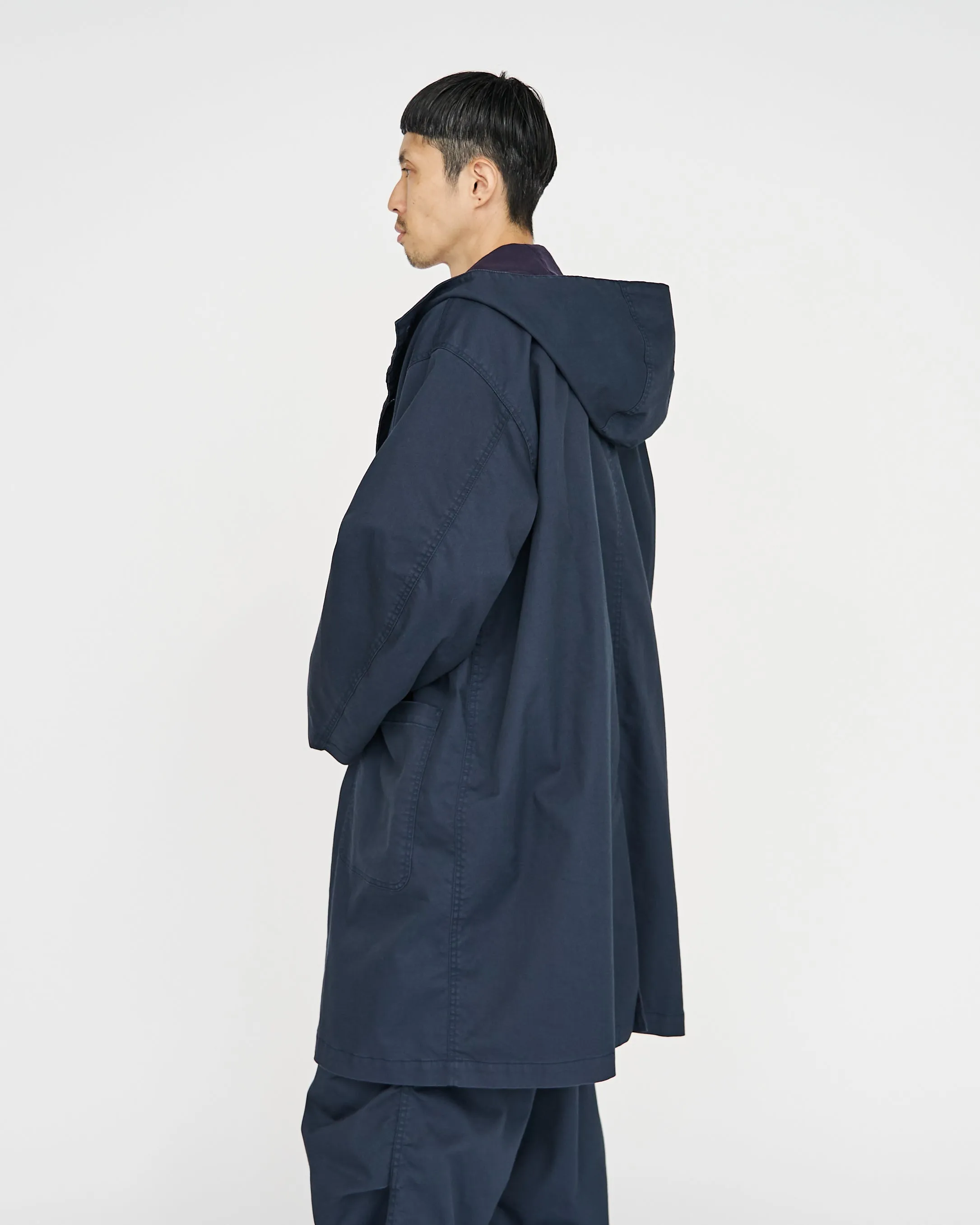 -SALE- Pigment Drill Oversized Hooded Coat