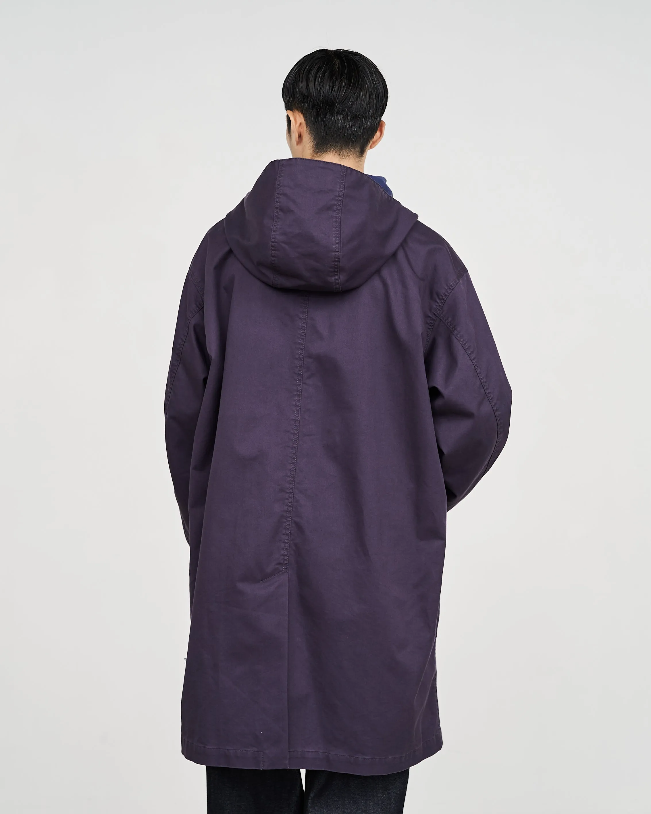 -SALE- Pigment Drill Oversized Hooded Coat