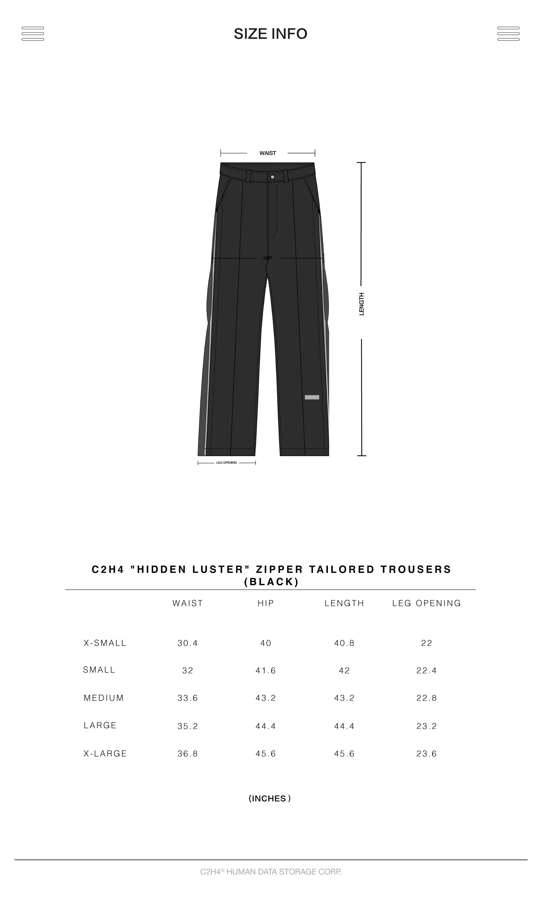 006 - "Hidden Luster" Zipper Tailored Trousers