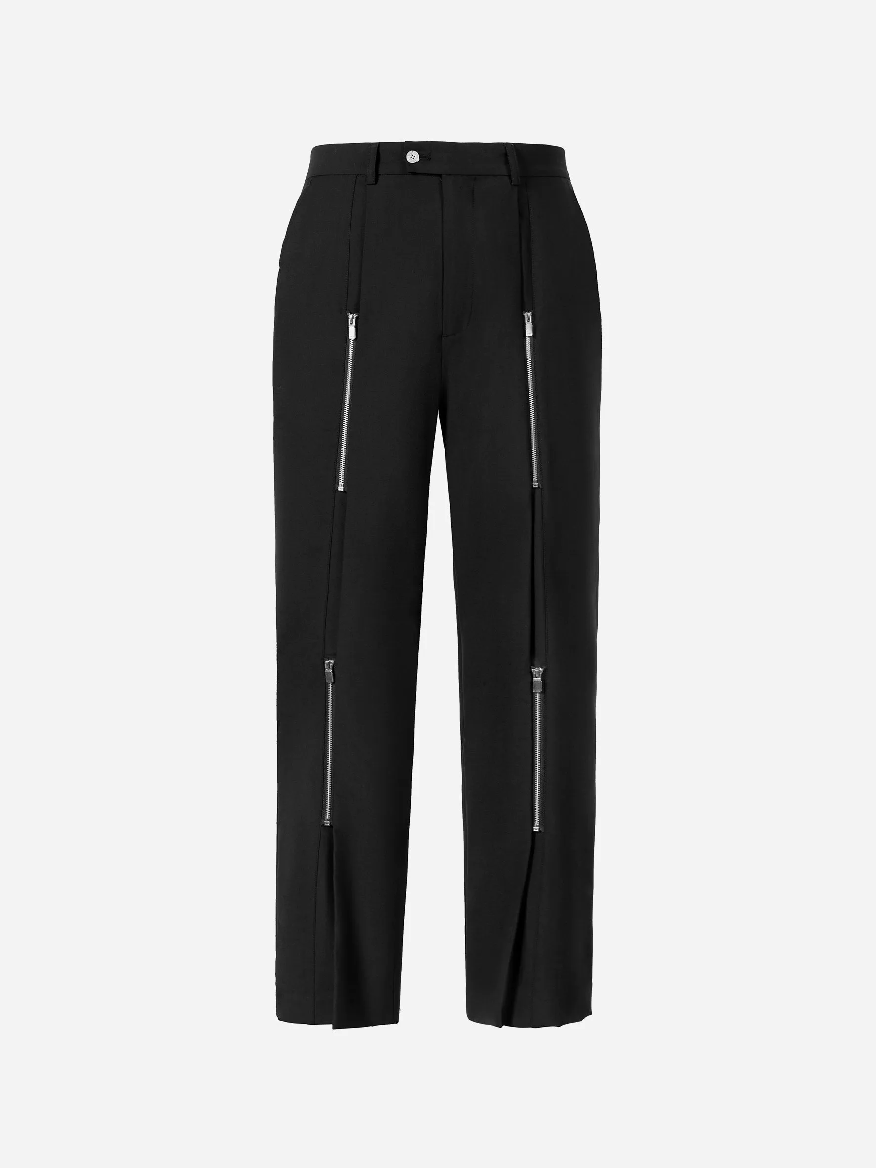 006 - Zipper Straps Straight Pants