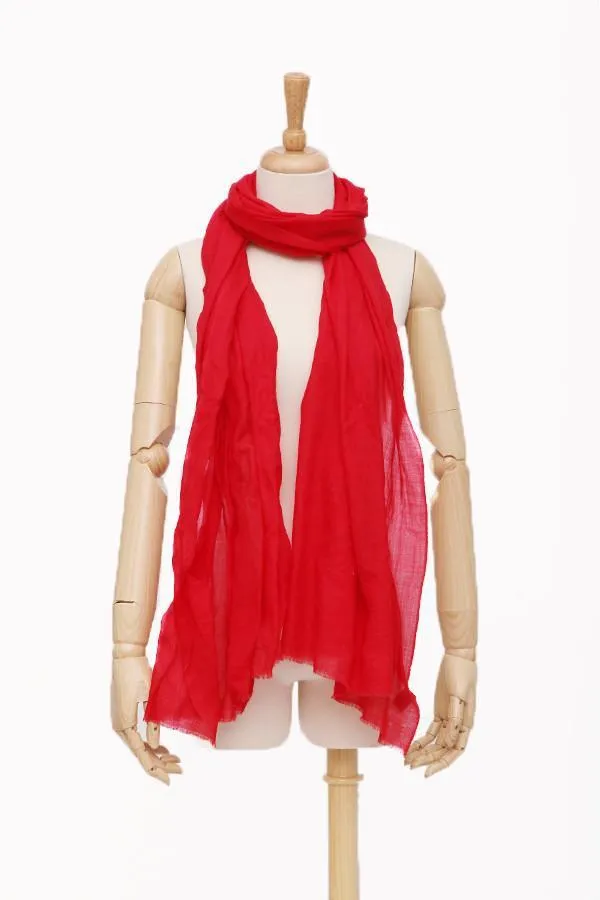 100% Wool Scarf Solid Plain Color Red WO2106