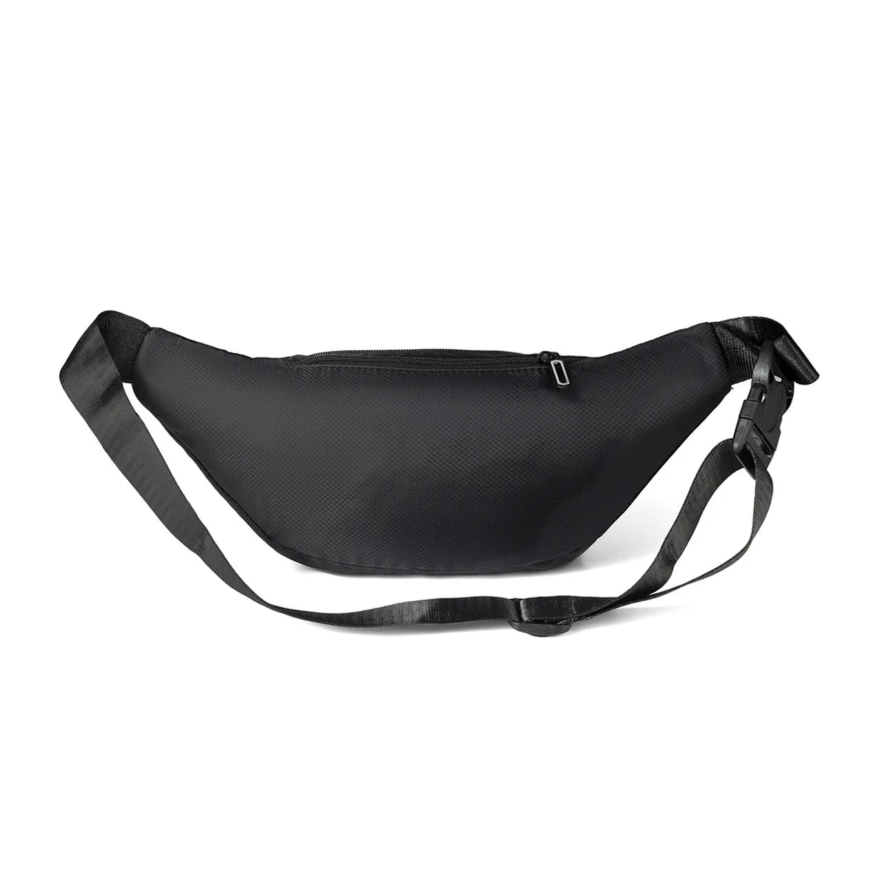 4 zipper compartment fanny pack black