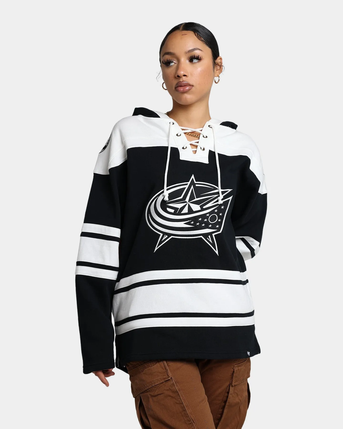 47 Brand Columbus Blue Jackets Superior Lacer Hoodie Jet Black