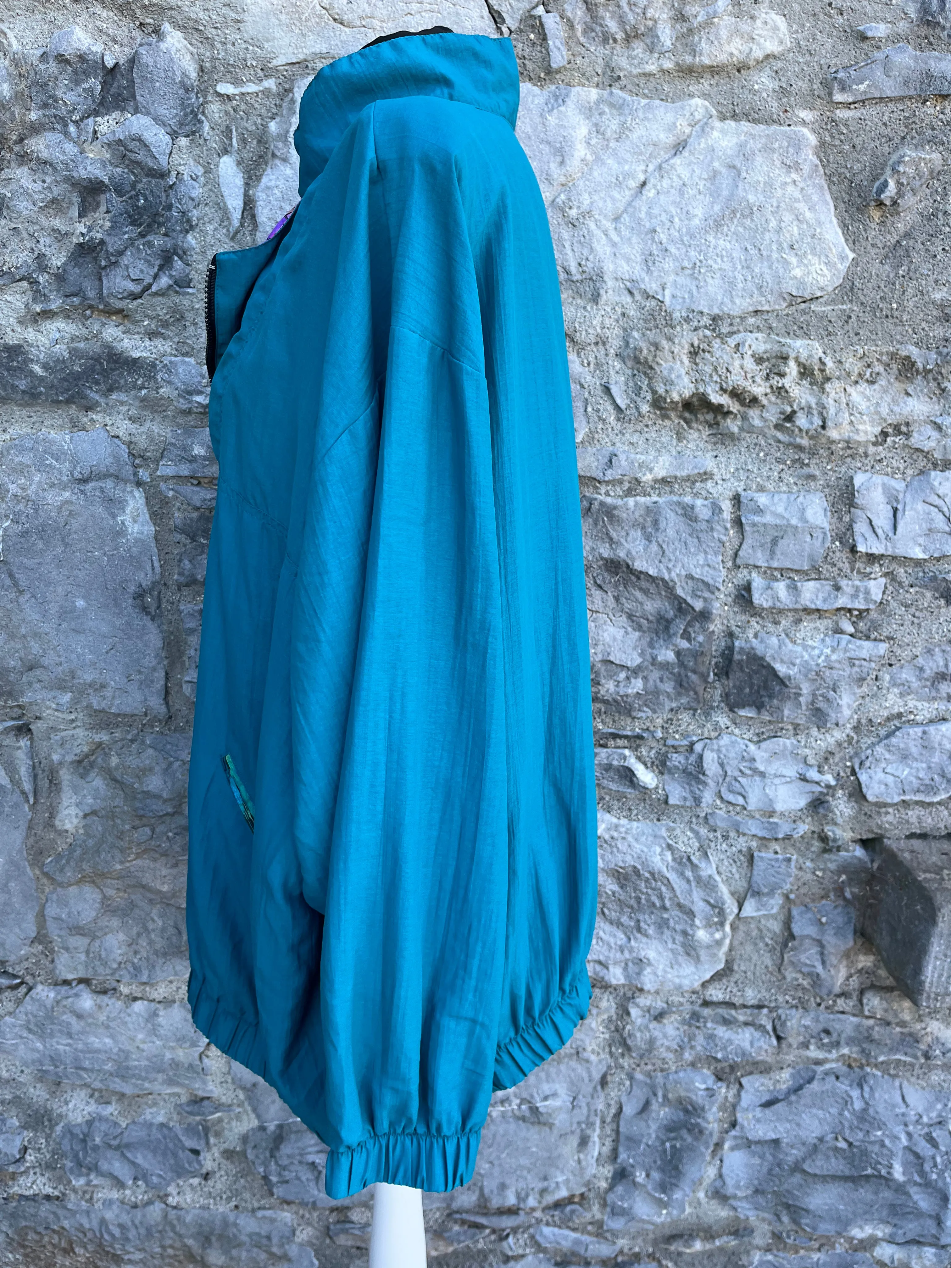 80s teal windbreaker Large