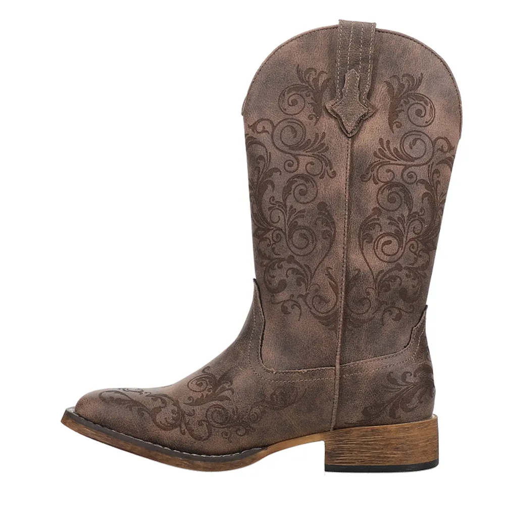 Bailey Laser Square Toe Cowboy Boots