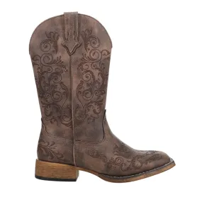 Bailey Laser Square Toe Cowboy Boots