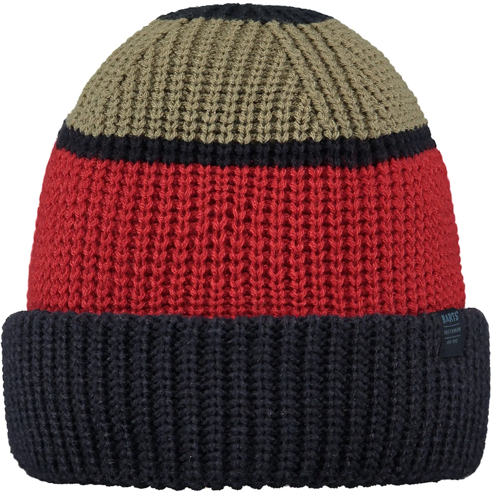 Barts Mens Breggy Stretchy Knitted Stripe Beanie Hat