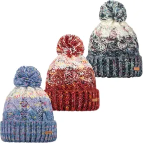 Barts Womens Iska Chunky Cable Knitted Bobble Hat