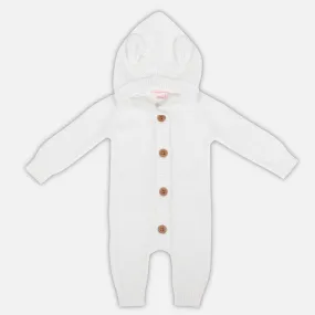 Bear Knitted Romper - Marshmallow