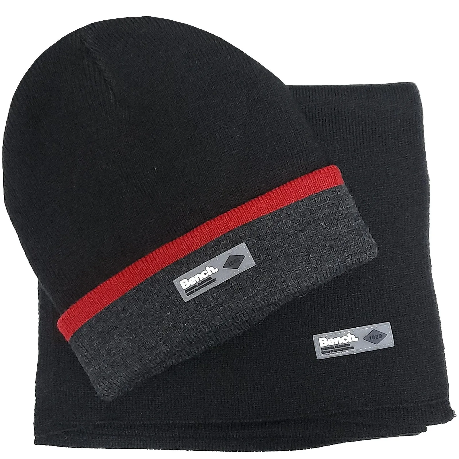 Bench Mens Amino Knitted Beanie Hat & Scarf Gift Box Set