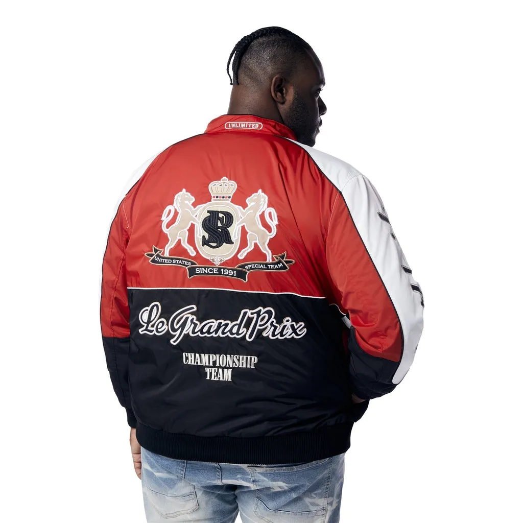 Big and Tall - Euro Racing Windbreaker Jacket - Red