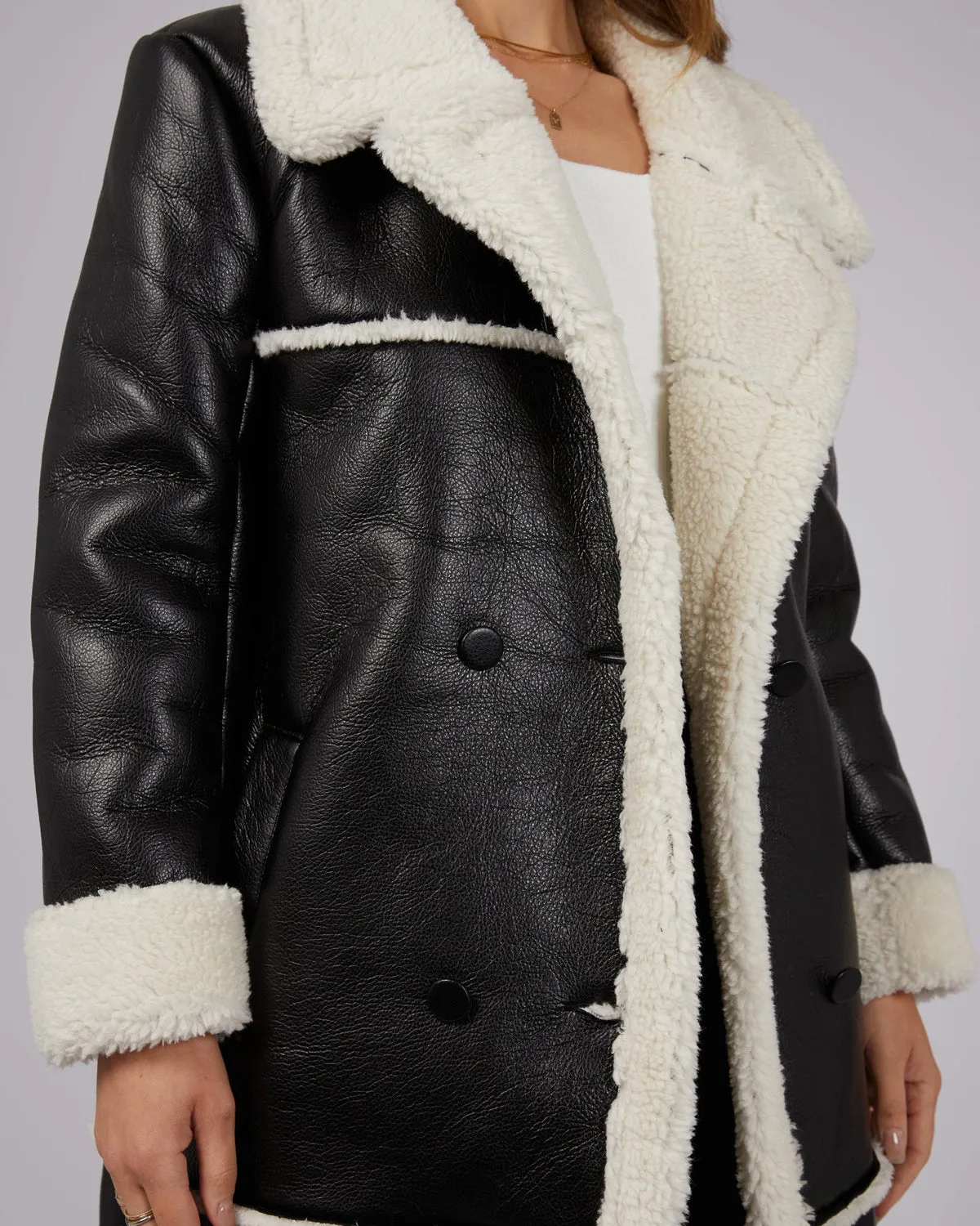 Billie Sherpa Coat | Black