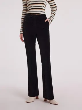 Black Knitted Flare Pants