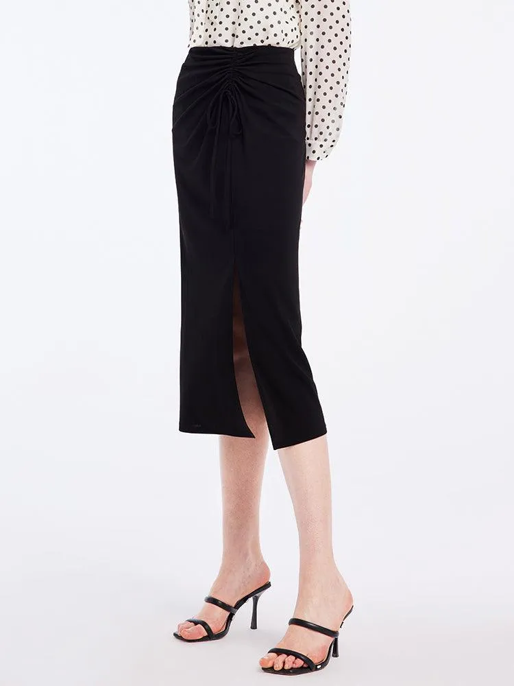 Black Triacetate Knitted Skirt