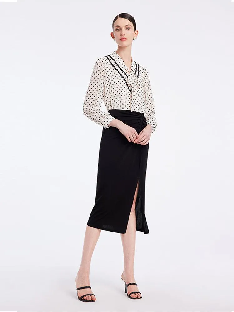 Black Triacetate Knitted Skirt