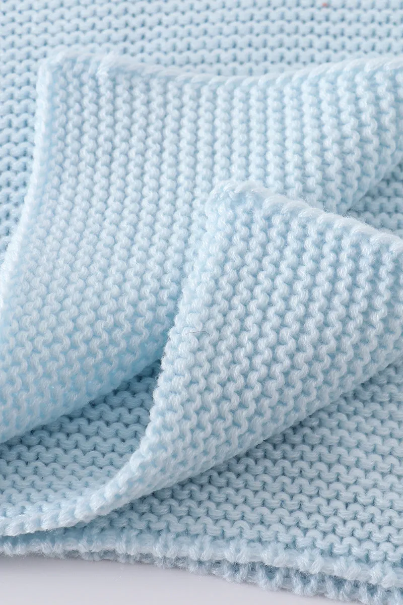 Blue baby soft knitted blanket