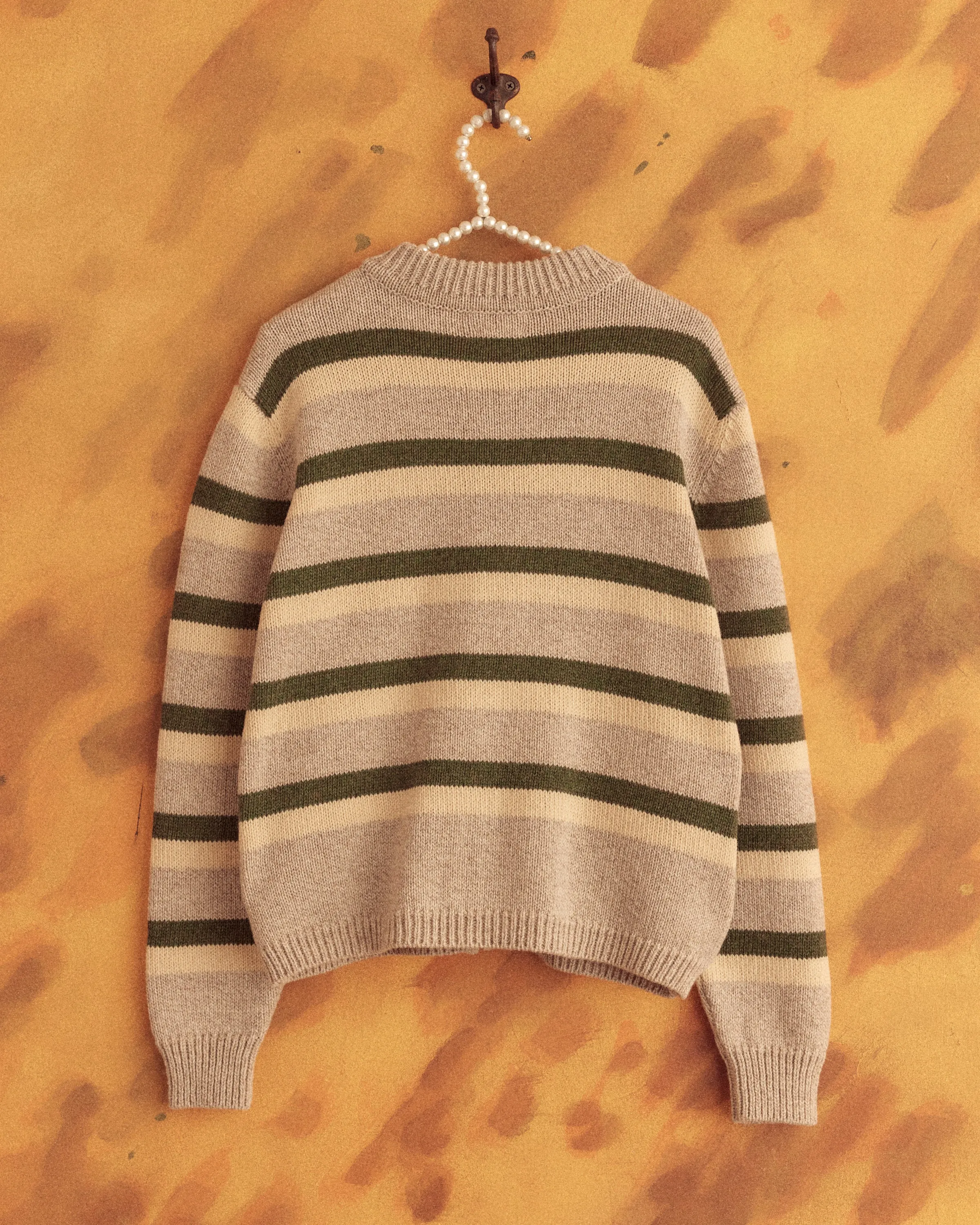 Brewster Cardigan - Tan/Green