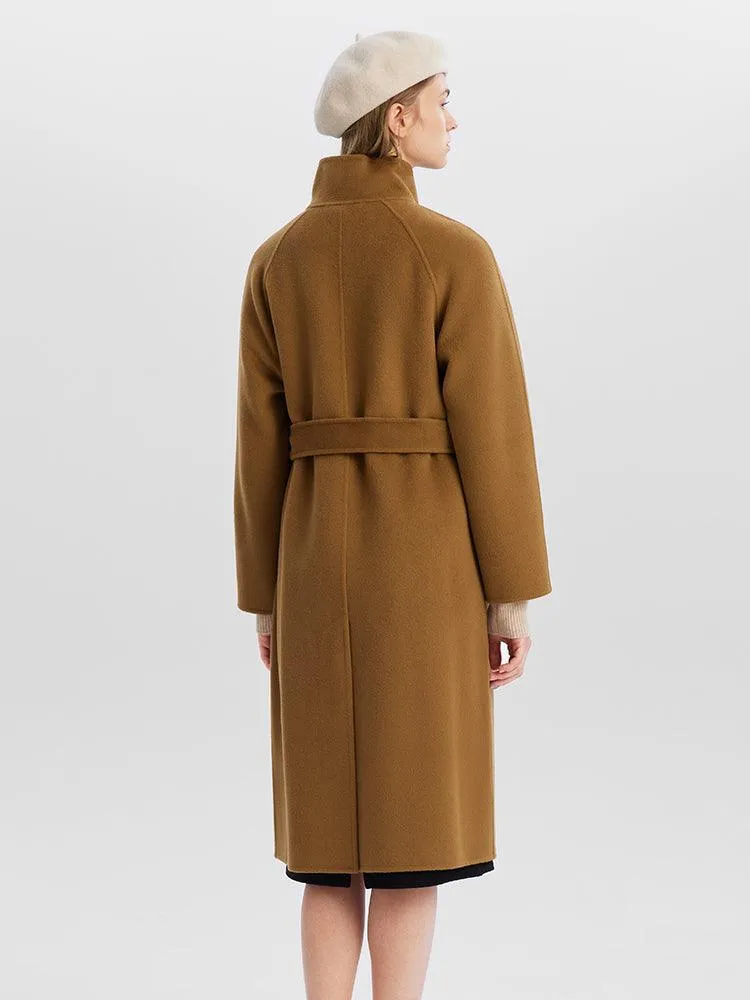 Brown Wrapped Woolen Coat