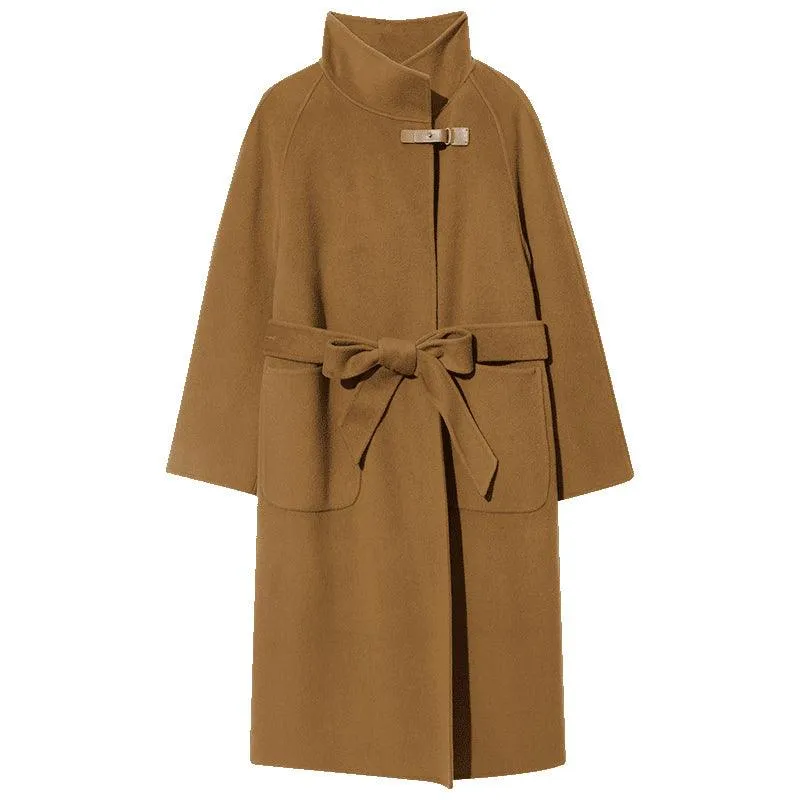 Brown Wrapped Woolen Coat