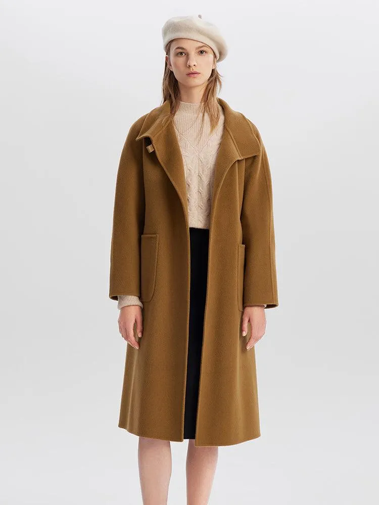 Brown Wrapped Woolen Coat