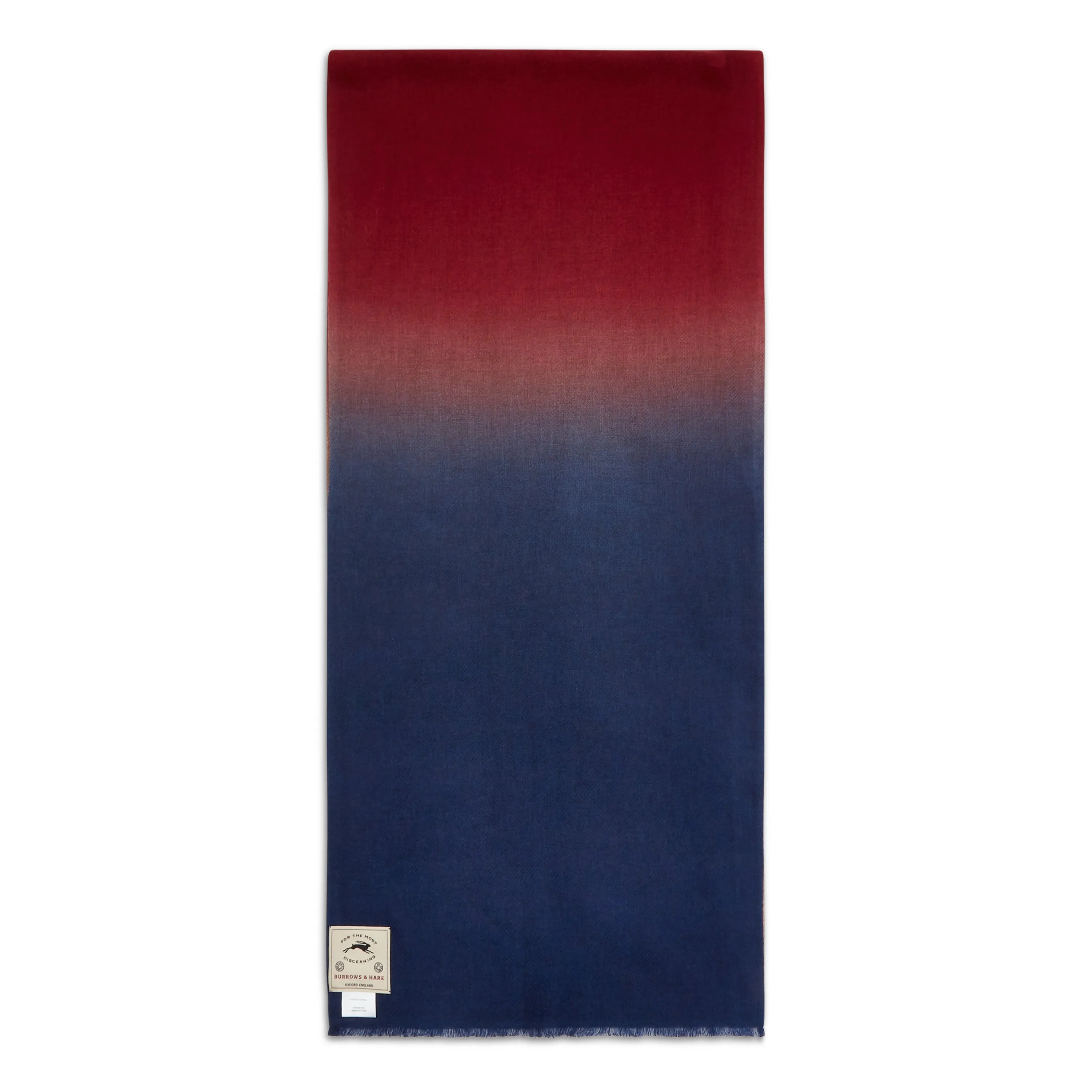 Burrows & Hare Cashmere & Merino Wool Scarf - Blue & Red