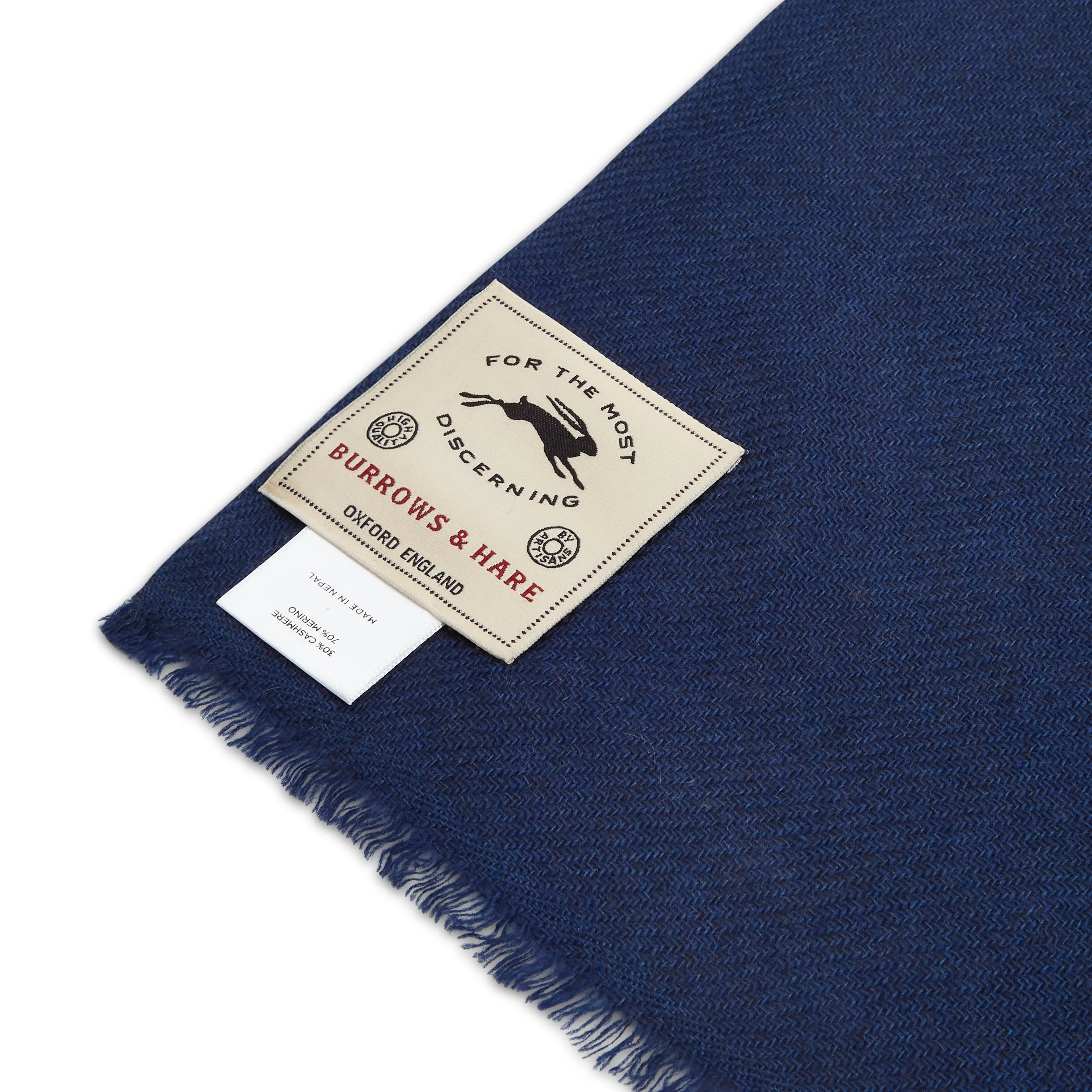 Burrows & Hare Cashmere & Merino Wool Scarf - Blue & Red