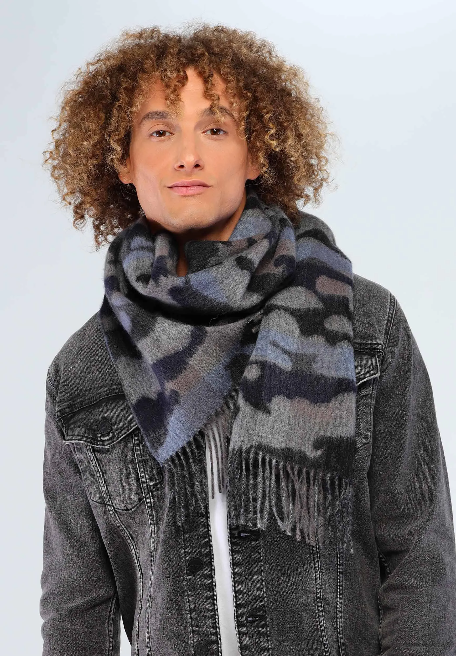 Camo Colour Wool Cashmere Scarf