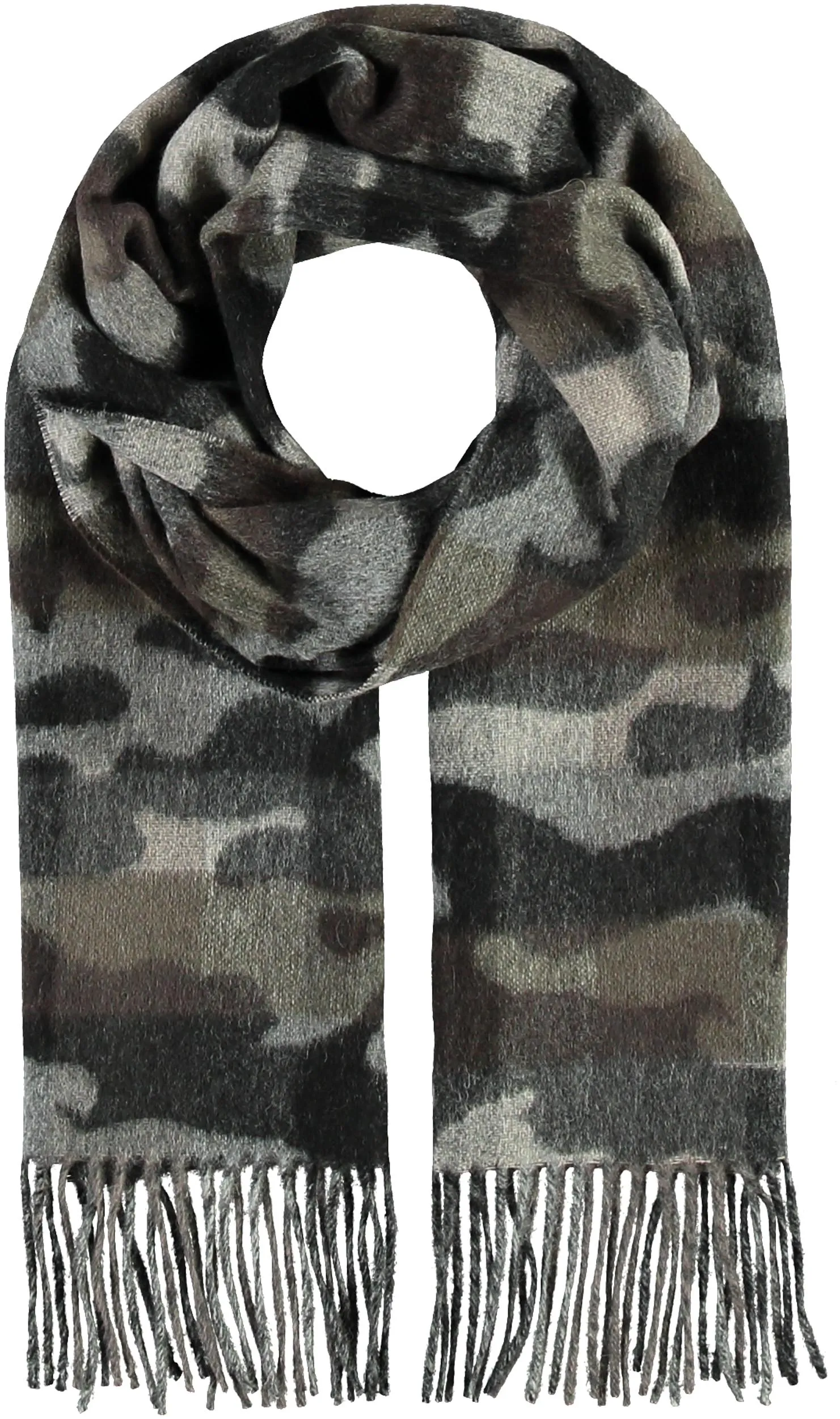 Camo Colour Wool Cashmere Scarf