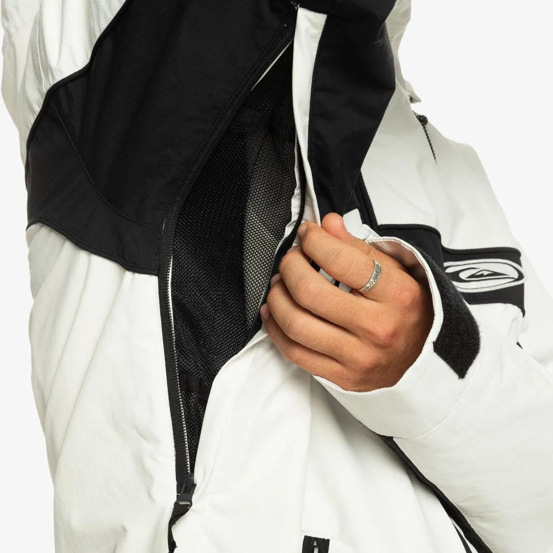 Campera Quiksilver Snow Live Wire Blanco Negro