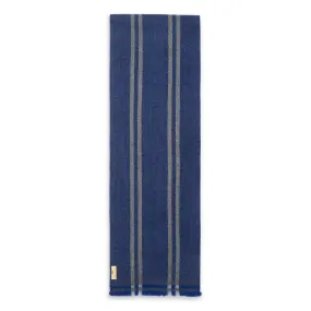 Cashmere & Merino Wool Scarf - Blue & Grey Stripe