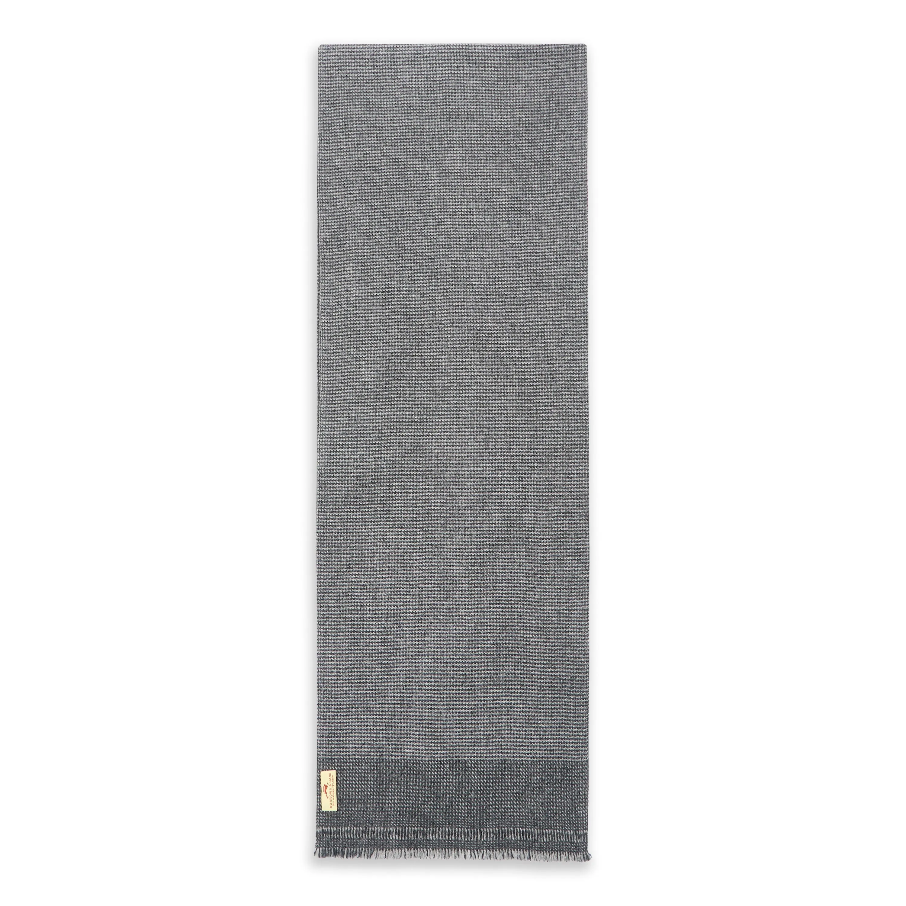 Cashmere & Merino Wool Scarf - Grey Houndstooth