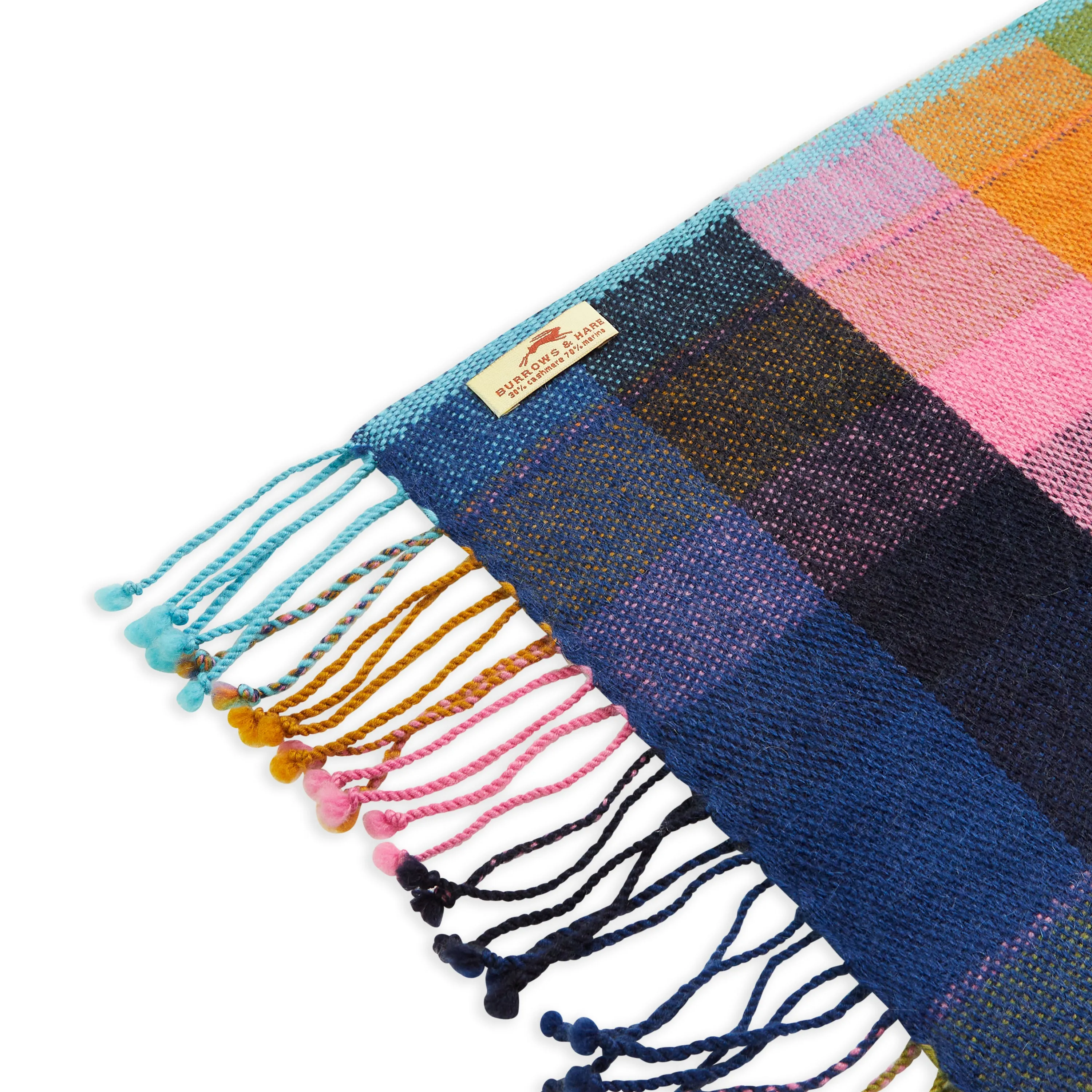 Cashmere & Merino Wool Scarf - Multi Check