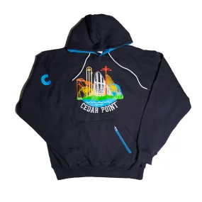 Cedar Point Skyline Youth Zipper Pocket Sweatshirt