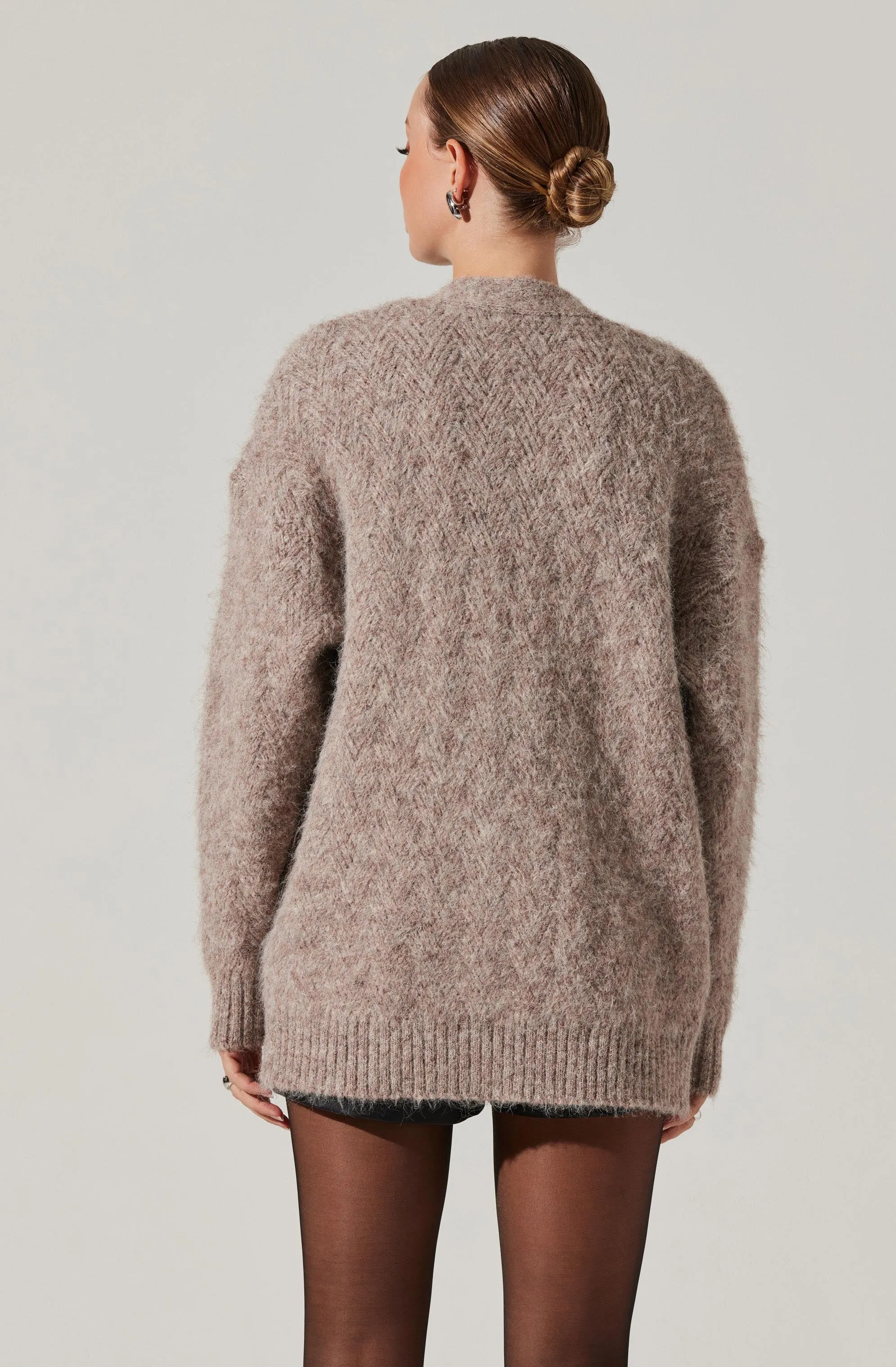 Charli Brushed-Effect Cardigan Sweater