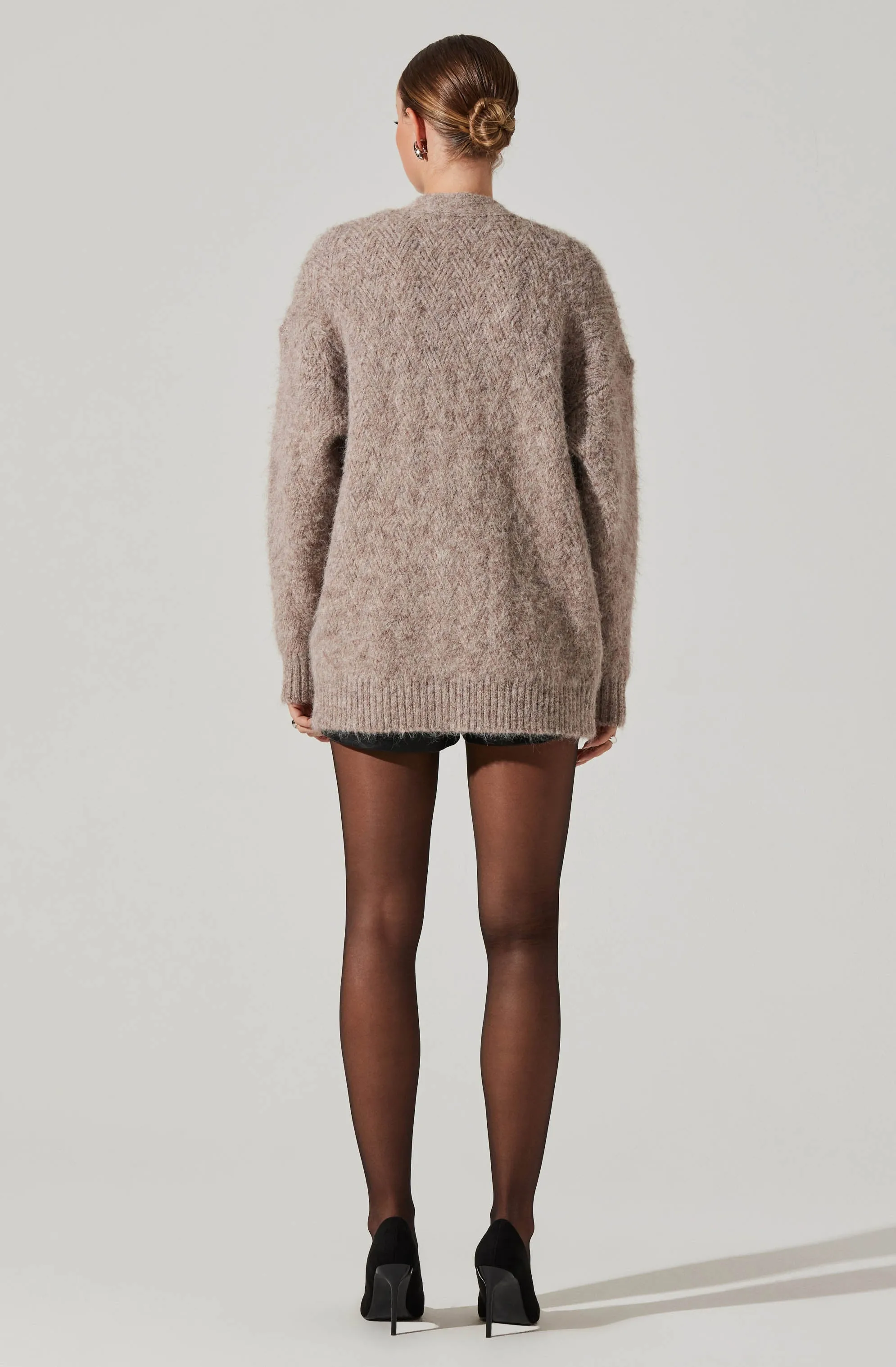 Charli Brushed-Effect Cardigan Sweater