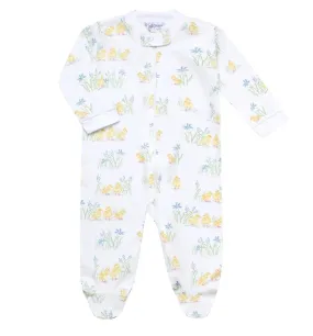 Chicks Print Zipper Footie