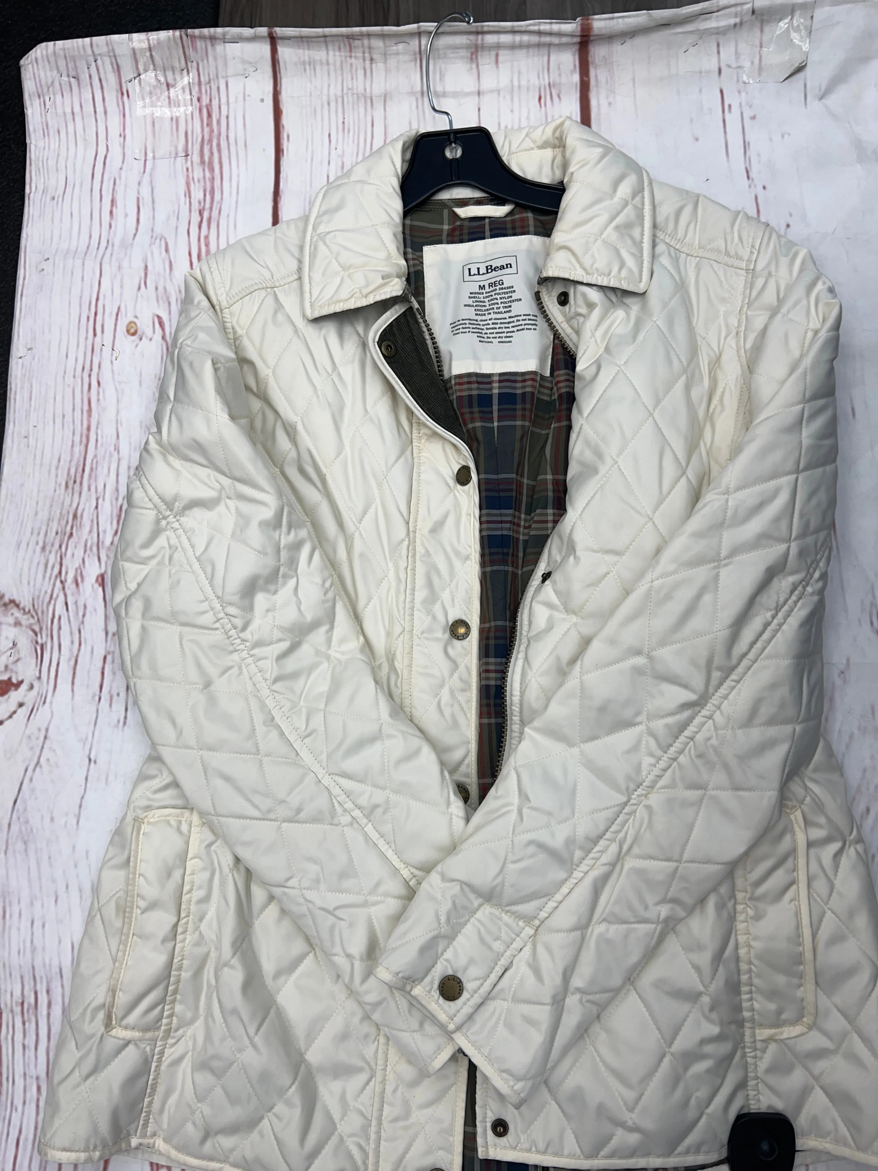 Coat Puffer & Quilted By Ll Bean In White, Size: M