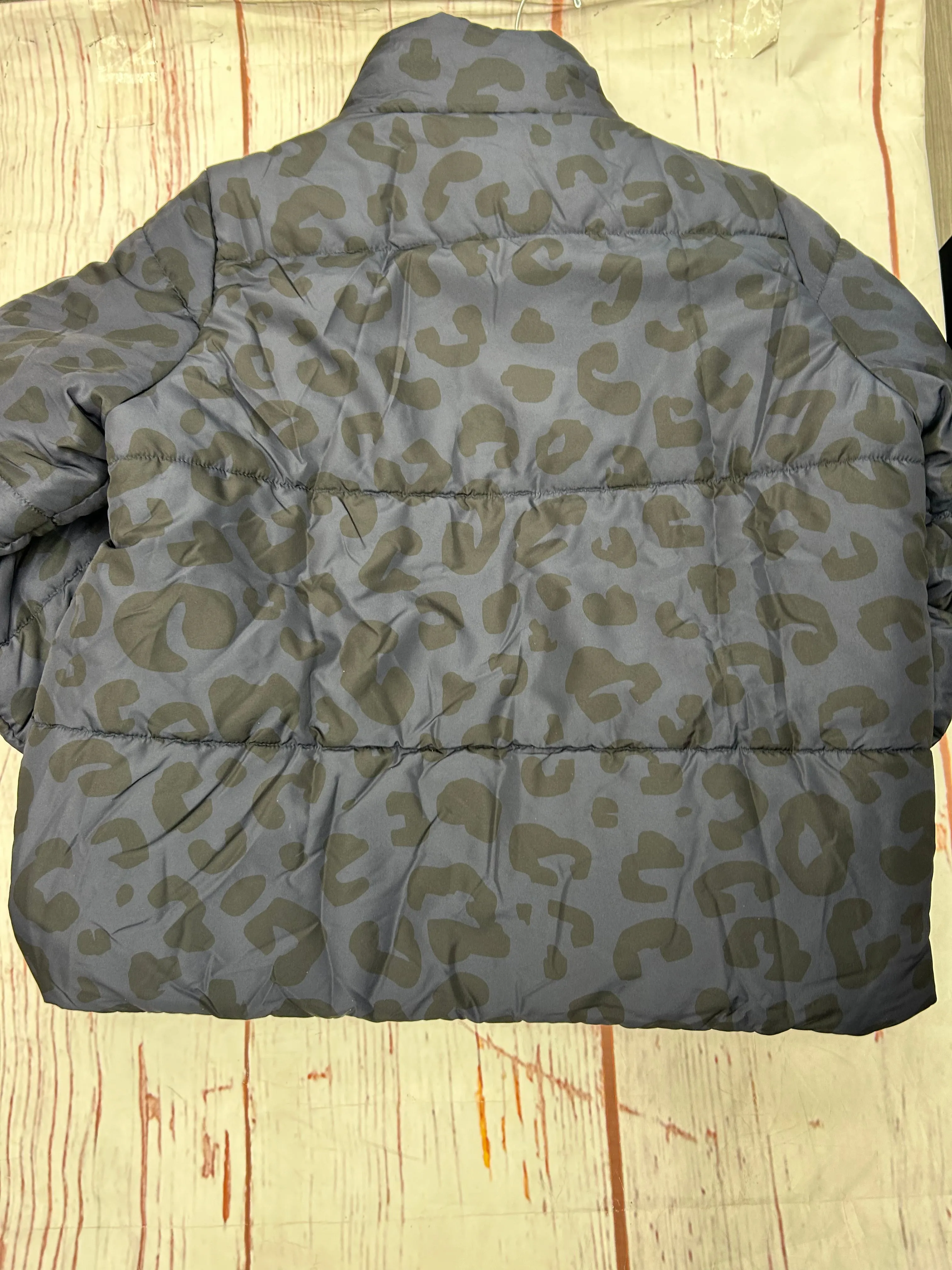 Coat Puffer & Quilted By Mudpie In Leopard Print, Size: M