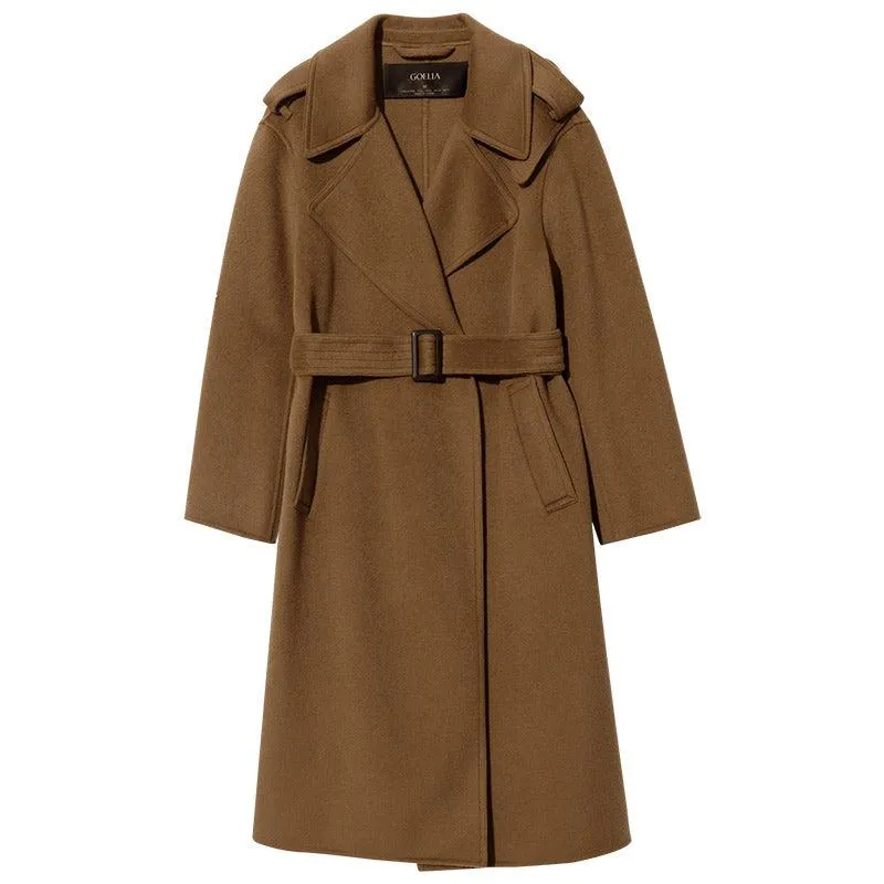 Coffee Brown Wrapped Woolen Coat