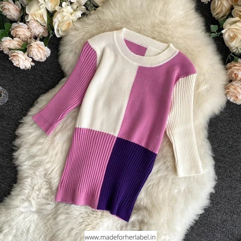 Colourblock Knitted Top