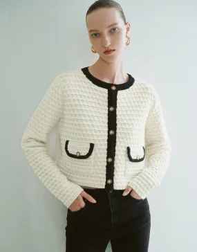 Crew Neck Knitted Cardigan