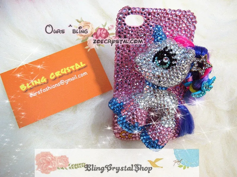 Czech/ Swarovski Cool My Little Pony / Little PEGASUS 3D Crystal BLING Cell Phone Case