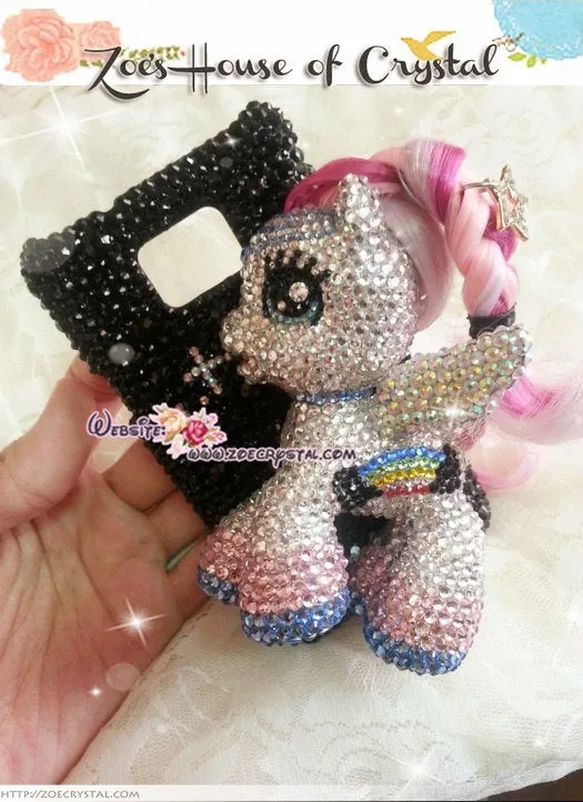 Czech/ Swarovski Cool My Little Pony / Little PEGASUS 3D Crystal BLING Cell Phone Case