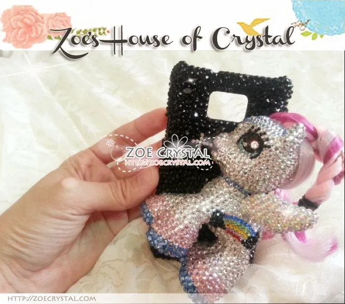 Czech/ Swarovski Cool My Little Pony / Little PEGASUS 3D Crystal BLING Cell Phone Case